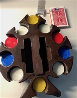 Spade Spinning Poker Chip Carrier w/ Contents