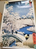 Utagawa Hiroshima Drum Bridge at Meguto poster