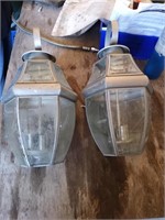 Pair of Vtg Outdoor Lamps 18"