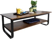 Rectangular Coffee Table with Storage Shelf