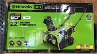 Greenworks electric pro 22" snow thrower