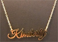 New 14K Yellow Gold Plated Personalized Necklace.