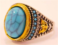 New Vintage Style Turquoise Ring (Size 9) New in