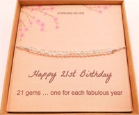 New Sterling Silver 21St Birthday Bracelet. 21