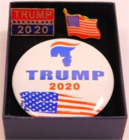 New Trump 2020 Pin Set. American Flag, Trump