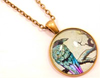 New Raven Pendant with 20" Chain Necklace. New in