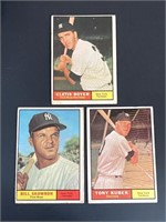 1961 Topps Yankees Kubek Skowron Boyer Lot