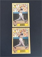 (2) 1987 Topps Barry Bonds Rookie Cards