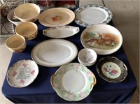 16 PCS OF ASSORTED PLATTERS, COLLECTOR PLATES, FIN