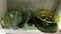 17+ PIECES OF ASSORTED GLASSWARE- GOBLETS, VASES,