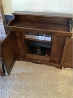 Media center with turntable 37.5” wide x 17” deep