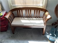 Bench with coushioned seat, great shape