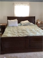 King sized bed, head board side boards, foot