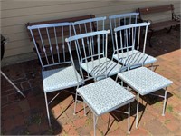 5 Vintage metal chairs, great shape