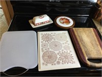 Cutting boards, trivet and butter dish