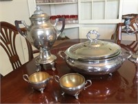 Polished silver coffee pot (no cord) and soup