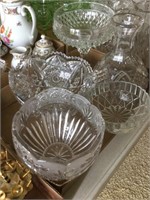 Heavy cut glass bowls