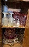 Asst. glass stemware, bowls, shakers, etc.