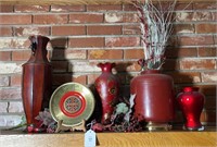Asst. red vases and décor