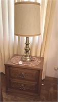 2-drawer bedside table and lamp