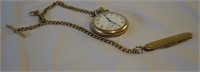ELGIN GOLD FILLED POCKET WATCH, FOB AND KNIFE