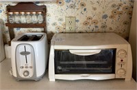 Toasters and spice rack