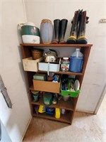 Wood Shelf & Contents