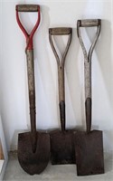 Vintage Spade & 2 Flat Shovels