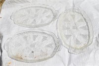 Set of 3 Glass Luncheon Plates