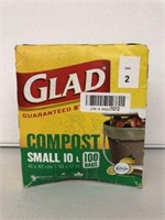GLAD COMPSOT BAG SMALL 100 PCS 41 X 42 CM