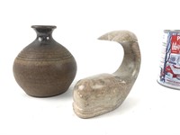 Vase Nilton, Brazil + animal marin en pierre