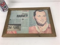 Découpure de journal encadrée Doug Harvey 17"x13"
