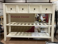 Solid Wood 2 Drawer Buffet 48 Inch White