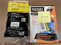 Ridgid Filter And Stanley Filter Bags