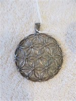 LARGE STERLING SILVER PENDANT 2 1/8"