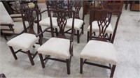 (6) ANTIQUE MAHOGANY CHIPPENDALE STYLE DINING