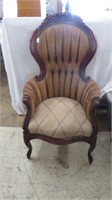 OUTSTANDING CARVED VICTORIAN STYLE PARLOR CHAIR