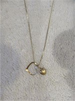 14KT GOLD NECKLACE WITH 14KT GOLD CHARMS -