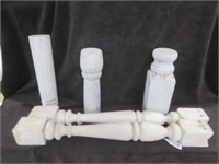 5PC SELECTION OF VINTAGE PILLARS AND SPINDLES