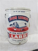 JOHN LIBER'S LARD CAN 16"T X 12"W
