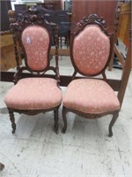 PAIR ANTIQUE VICTORIAN PARLOR CHAIRS