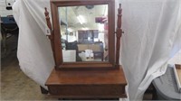 MAPLE SHAVING MIRROR WITH DRAWER