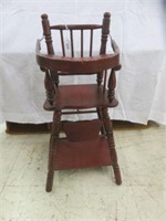 CHILD'S DOLL HIGH CHAIR - CONVERTS TO TABLE 28.5"T