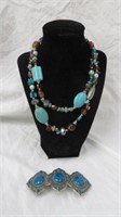 2PC TURQUOISE STYLE JEWELRY 18"