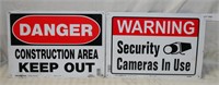 PAIR OF WARNING SIGNS