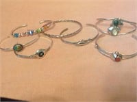 7 Silver Bracelets With Stones