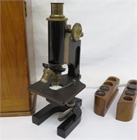 Bausch & Lomb Optical  Co Brass & Metal Microscope