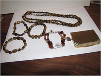 Necklace, Bracelets & Vintage Compact