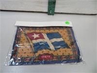Antique Tobacco Flag Crete 8&3/8" x 5&3/8"