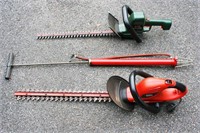 2 Electric Hedge Trimmers, Tire Pump - 3pcs